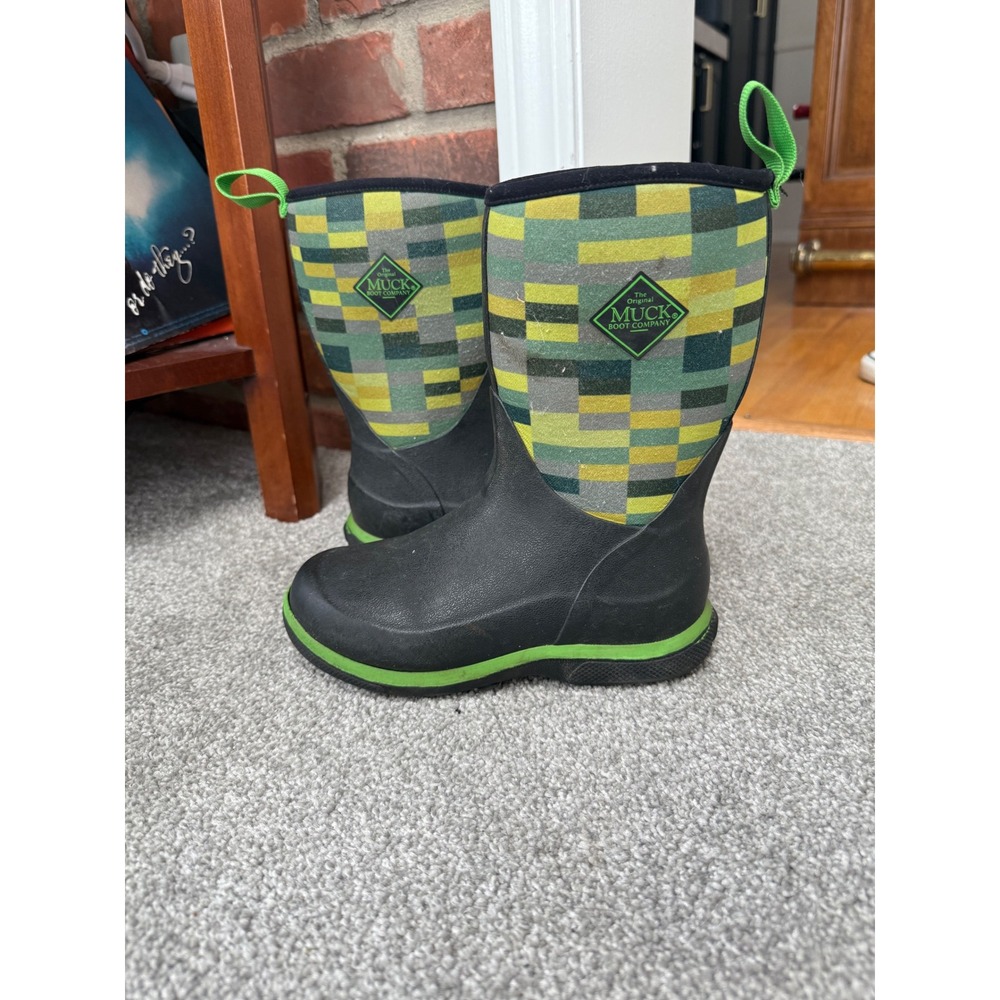 Muck Kids Element Print KEL-3PIX Pixel Green Boot Size 1